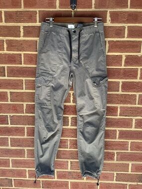 H&M LOGG Olive Green Utility Jogger Pants Snap Drawstring XS